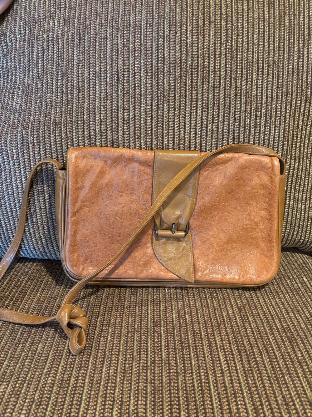 Halston Heritage Two-Tone Tan Shoulder Bag